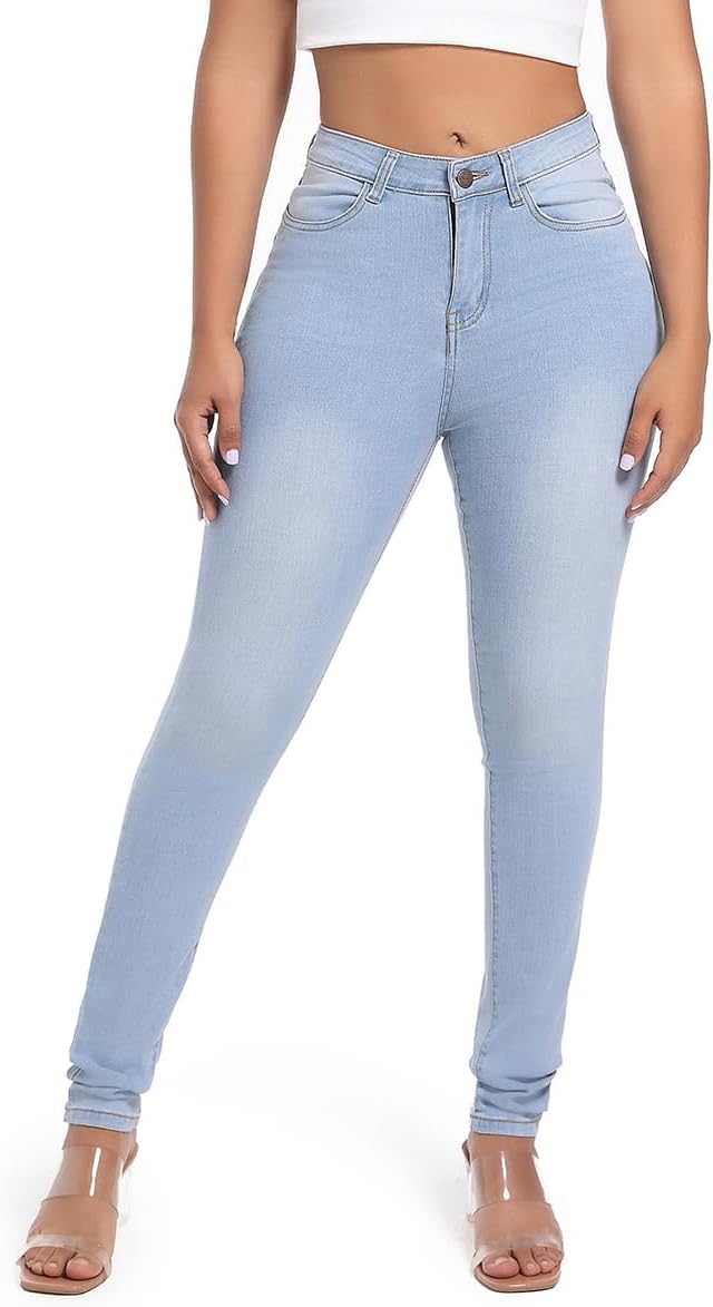 Women's Butt Lifting Skinny Jeans - High Waisted Curve Enhancing Soft Stretch Denim for Daily Wear - Medium