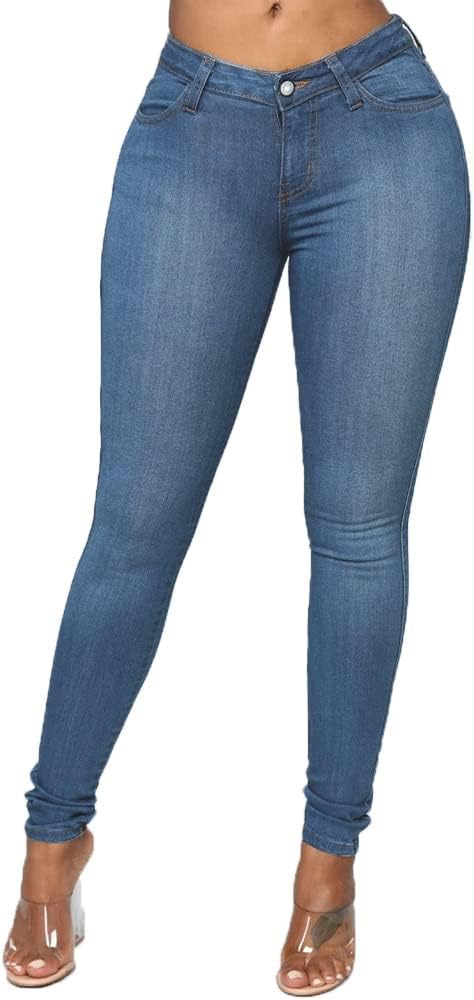 Women's Butt Lifting Skinny Jeans - High Waisted Curve Enhancing Soft Stretch Denim for Daily Wear - Small