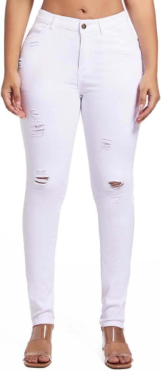 Women's Butt Lifting Skinny Jeans - High Waisted Curve Enhancing Soft Stretch Denim for Daily Wear - Medium