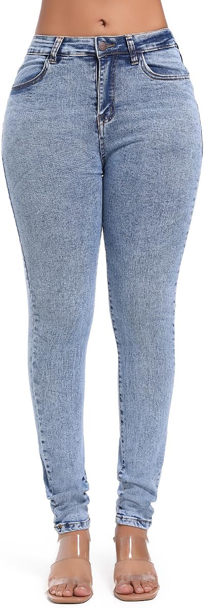 Women's Butt Lifting Skinny Jeans - High Waisted Curve Enhancing Soft Stretch Denim for Daily Wear - Medium