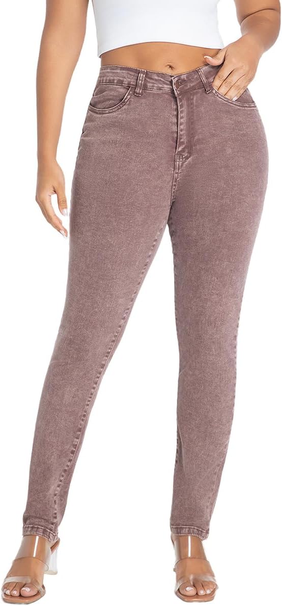 Women's Butt Lifting Skinny Jeans - High Waisted Curve Enhancing Soft Stretch Denim for Daily Wear - Medium