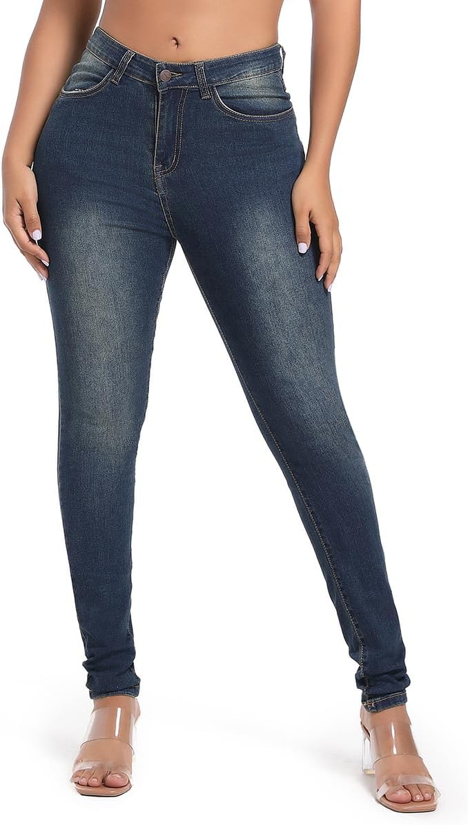 Women's Butt Lifting Skinny Jeans - High Waisted Curve Enhancing Soft Stretch Denim for Daily Wear - Small
