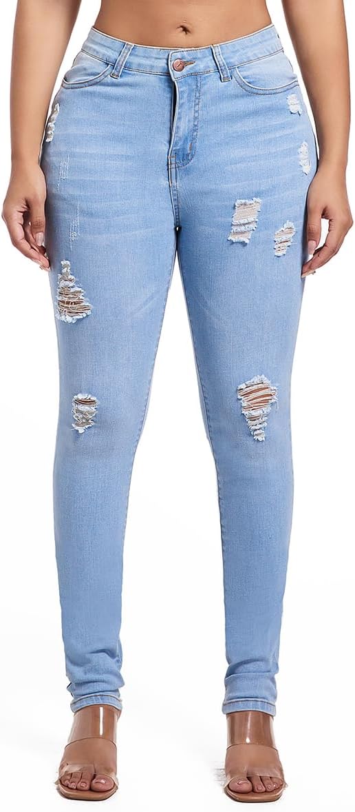 Women's Butt Lifting Skinny Jeans - High Waisted Curve Enhancing Soft Stretch Denim for Daily Wear - Small