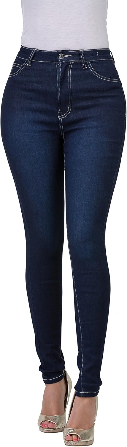 Women's Colored Skinny Jeans - High Rise Destroyed Ripped Stretch Denim in Olive, Mustard and Red - Medium