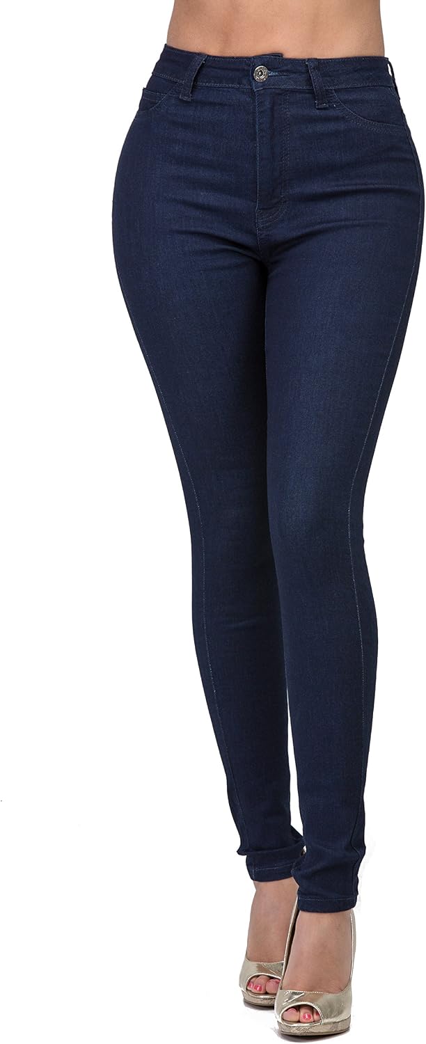 Women's Colored Skinny Jeans - High Rise Destroyed Ripped Stretch Denim in Olive, Mustard and Red - Medium